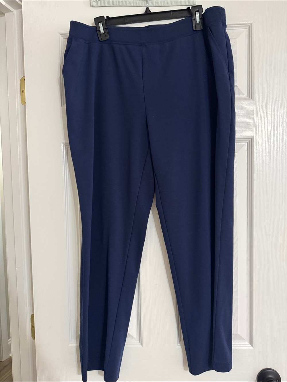 Chico's Navy Straight-Leg Pull-On Pants